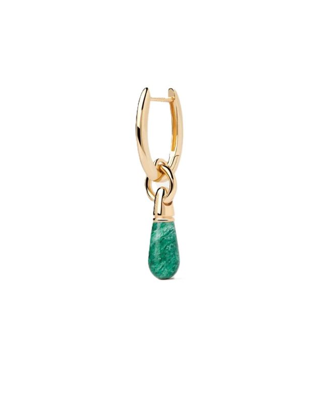 Green Aventurine Jupiter Single Hoop