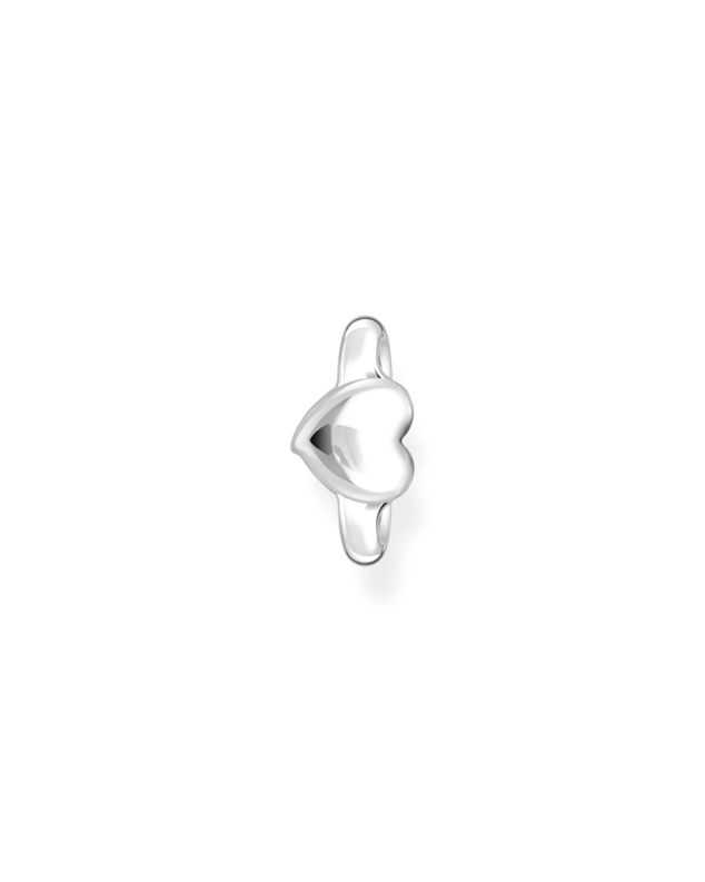 Silver ear cuff heart-shaped