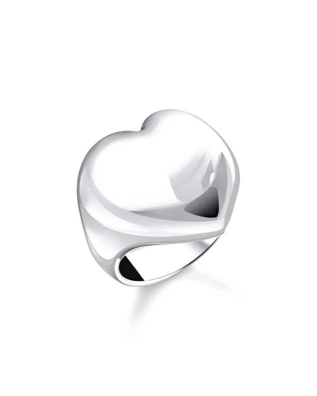 Silver ring heart-shaped