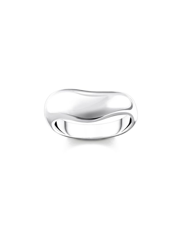 Silver ring in organic shape