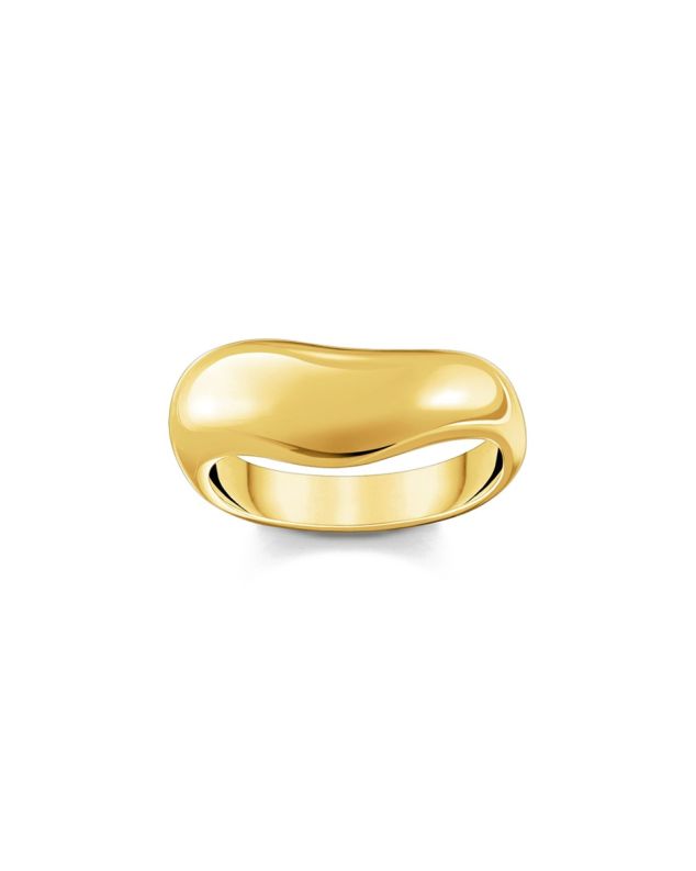 Gold-plated ring in organic shape