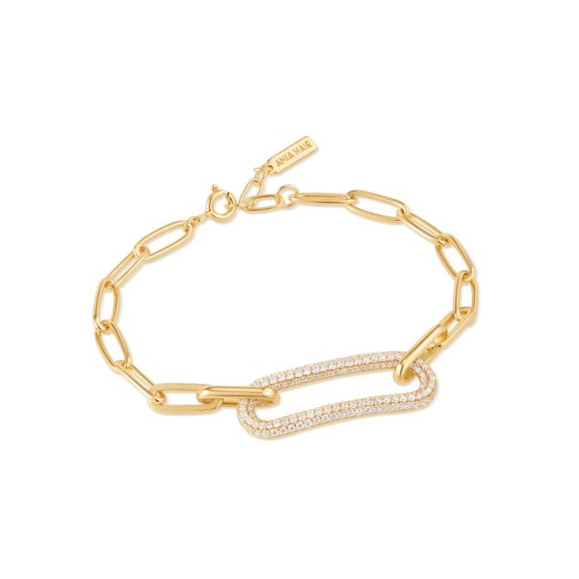 Gold Pavé Link Bracelet