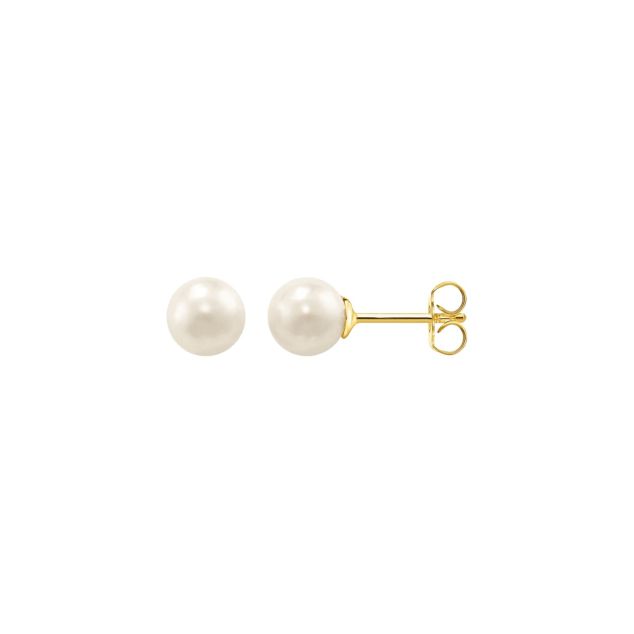 Ear studs pearl gold S