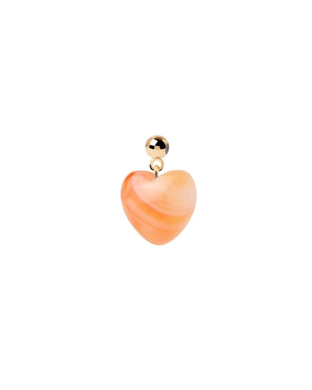 Orange Agate Heart Charm