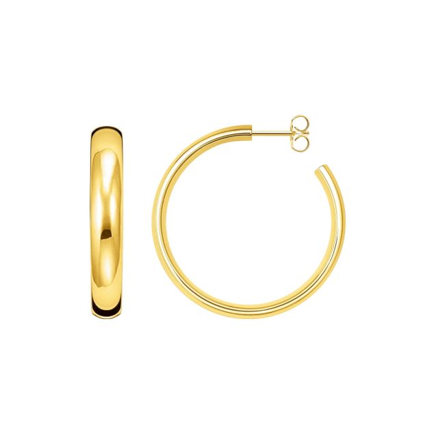 Gold-plated medium chunky hoop earrings M