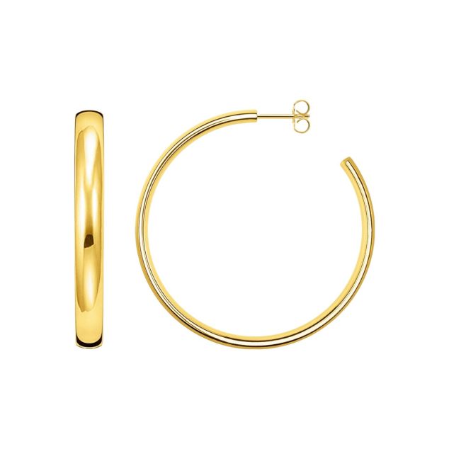 Gold-plated big chunky hoop earrings