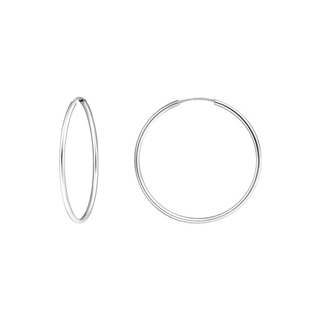 Silver medium hoop earrings