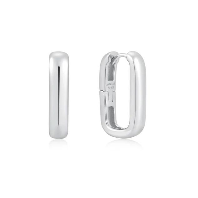 Silver Wide Paper Clip Earrings