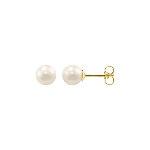 Ear studs pearl gold M