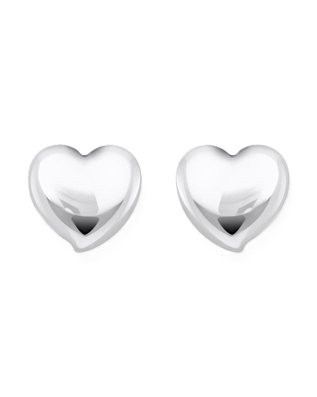 Silver earrings in heart-shape