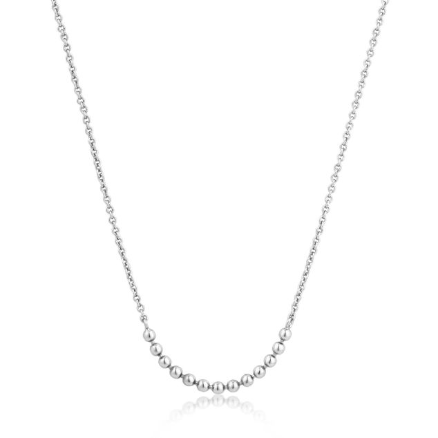 SILVER MODERN MULTIPLE BALLS NECKLACE