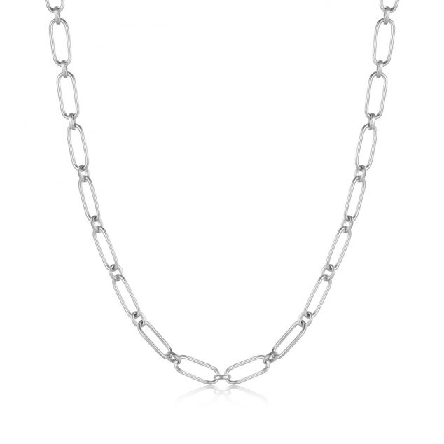 Silver Cable Connect Chunky Chain Necklace