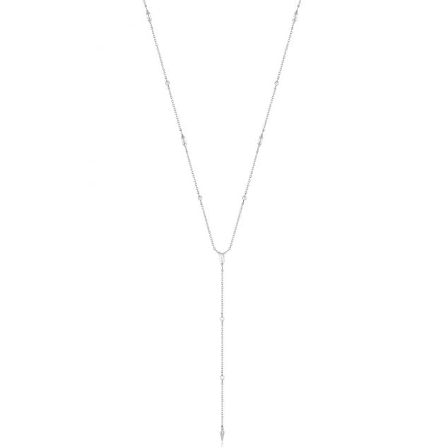 Silver Sparkle Point Y Necklace