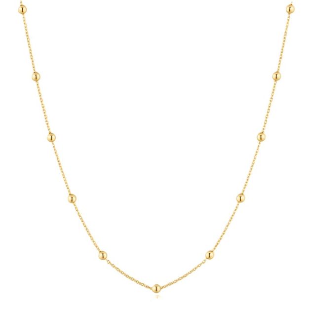 Gold Beaded Chain Necklace