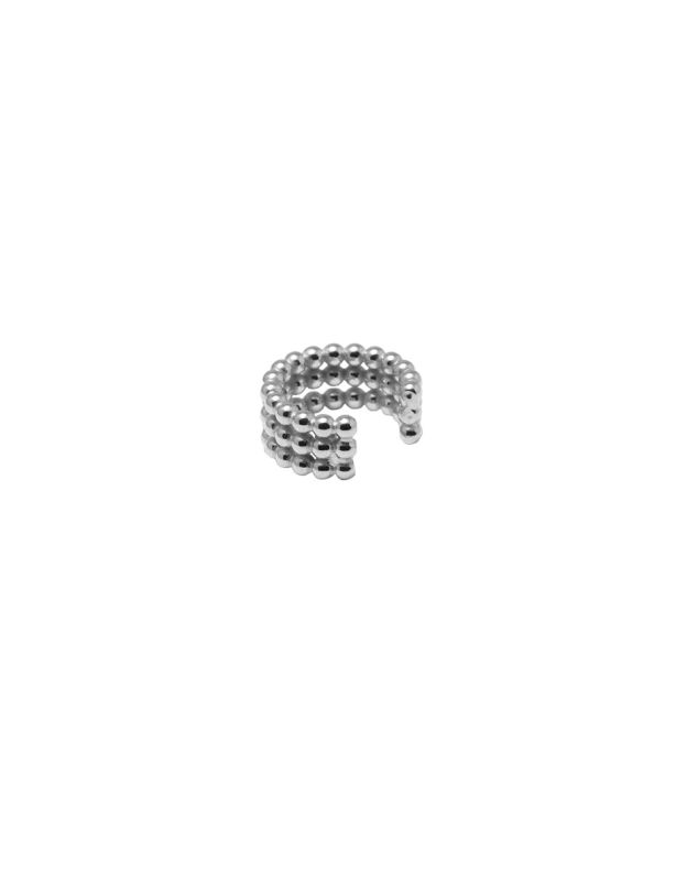 SILVER THREE BUBBLES SINGLE EARCUFF