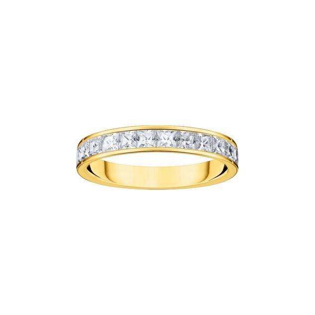 Ring with white stones pavé gold plated